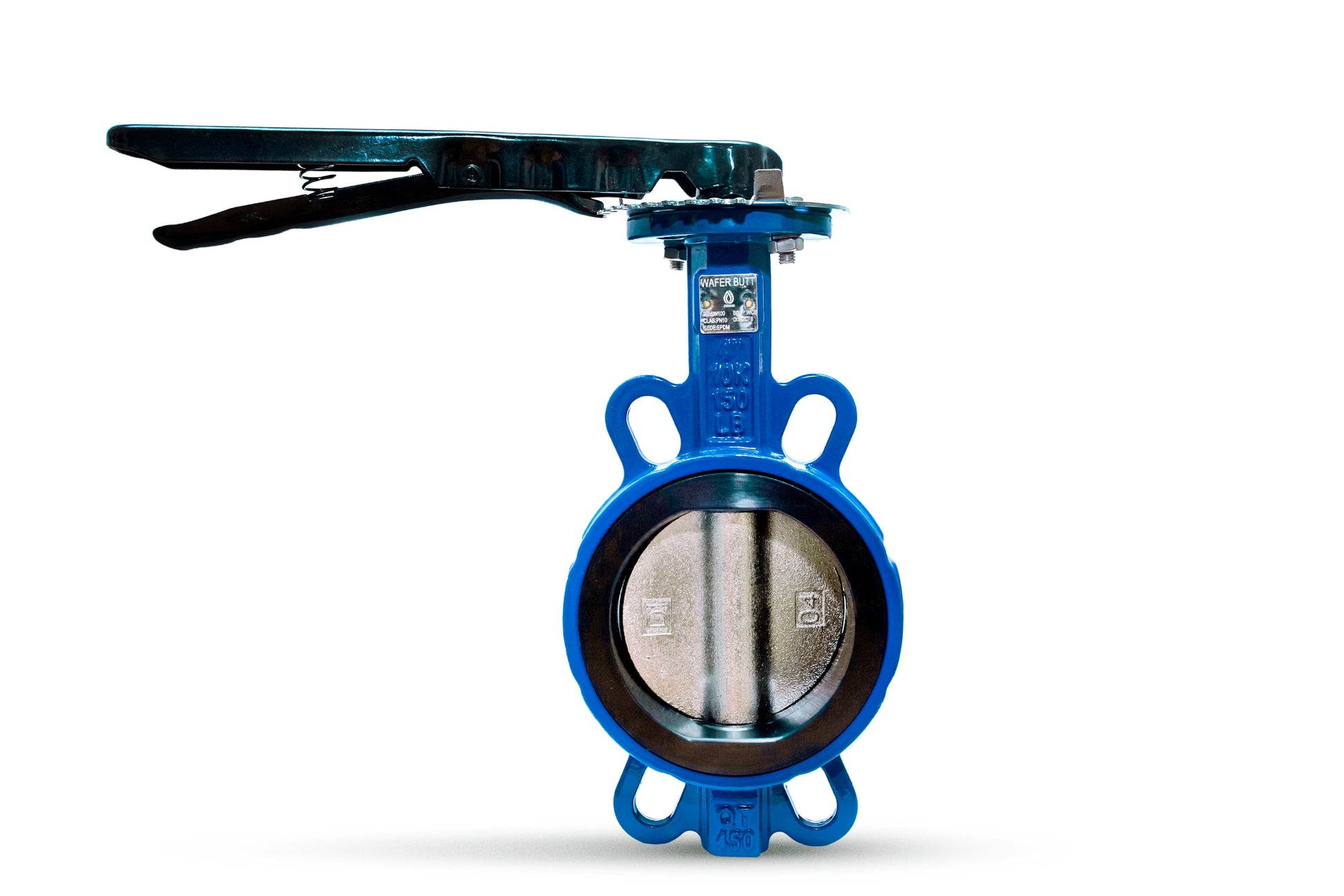 Válvula Borboleta Wafer Ferro Fundido PN10 com disco em aço e vedação EPDM, ideal para uso industrial